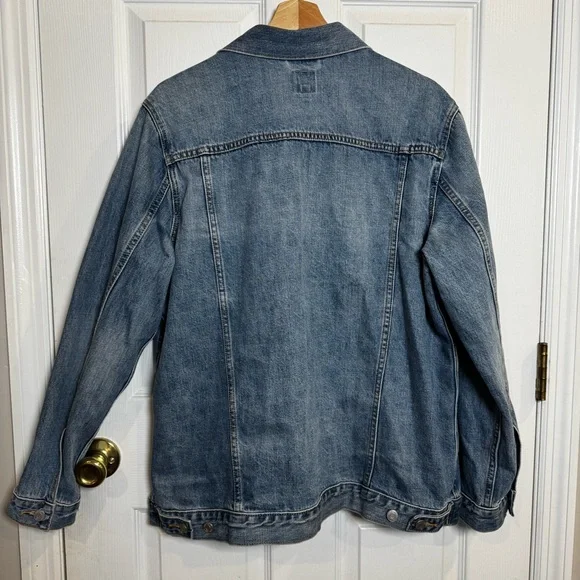 GAP Denim Trucker Jacket XL Classic Blue Jean 100% Cotton Vintage Wash - Picture 9 of 9